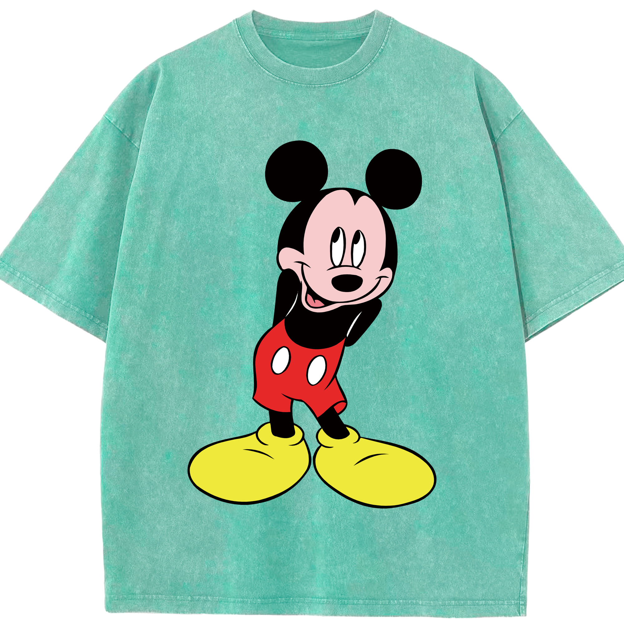 （画像用） ミッキーマウス Mickey Mouse 綿100% ヴィンテージ風 半袖Tシャツ（フロントプリント）